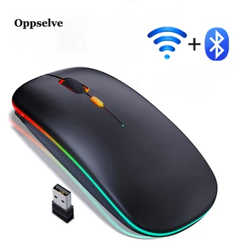 Oppselve mysz bezprzewodowa RGB Bluetooth 5.0 mysz komputerowa mysz ergonomiczna cichy Mause akumulator świecące optyczne myszy do PC
