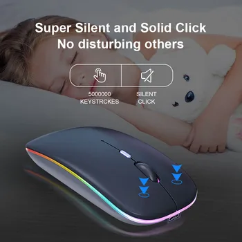 Oppselve mysz bezprzewodowa RGB Bluetooth 5.0 mysz komputerowa mysz ergonomiczna cichy Mause akumulator świecące optyczne myszy do PC