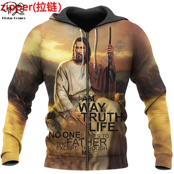 PLstar Cosmos God Christian Catholic Jesus retro meble zabawny sweter Harajuku 3DPrint Men/Women Zip/Hoodies/Sweatshirts S8
