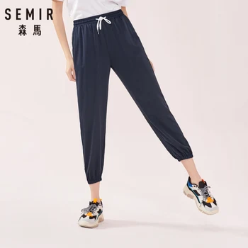SEMIR Women Sweatpants Girls Pull-on Joggers with Elastic Waistband Cotton Blend Pull-on Pants Sweatpants for Spring Autumn