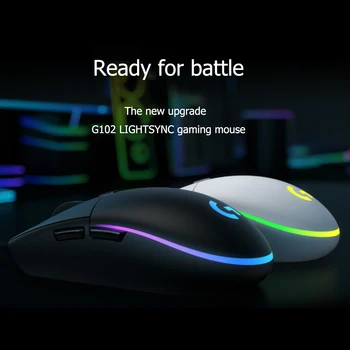 Logitech G102 LIGHTSYNC Gaming Mouse 6 przycisków 8000 DPI przewodowa mysz 1680 Color Streamer efekty specjalne przewodowa, mysz do gier Hot