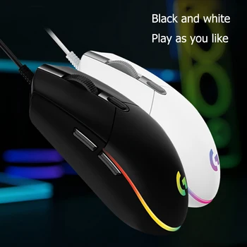 Logitech G102 LIGHTSYNC Gaming Mouse 6 przycisków 8000 DPI przewodowa mysz 1680 Color Streamer efekty specjalne przewodowa, mysz do gier Hot