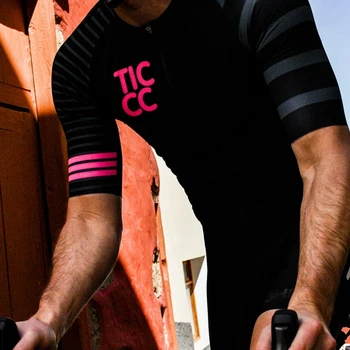2019 Ticcc New cycle clothing tops Black cycling Jersey with pink Logo This Summer Top brand Cambridge Mens ride shirt