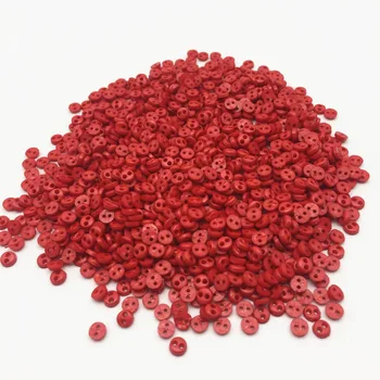 500pcs czerwony kolor 4 mm mini maleńkie plastikowe okrągłe guziki ubrania lalki ozdoby do szycia akcesoria do scrapbookingu