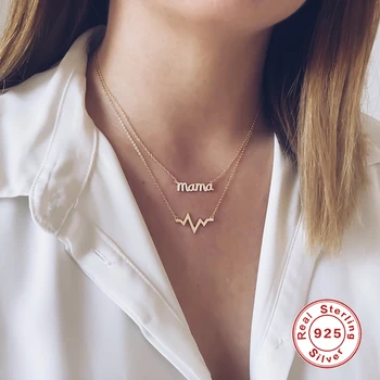 BOAKO Ins Heartbeat Naszyjnik dla kobiet 2020 925 srebro biżuteria naszyjnik łańcuchy do zawieszenia biżuteria kołnierz Bijoux Femme #7.7