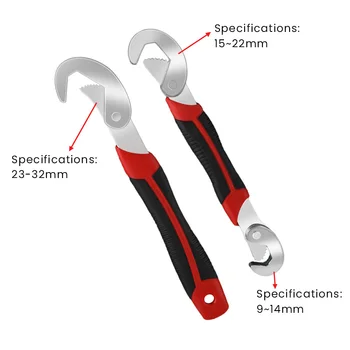 Wielofunkcyjny ręczny klucz narzędzia agd z grzechotką gniazdo na kartę dwie części regulowane 9~32 mm