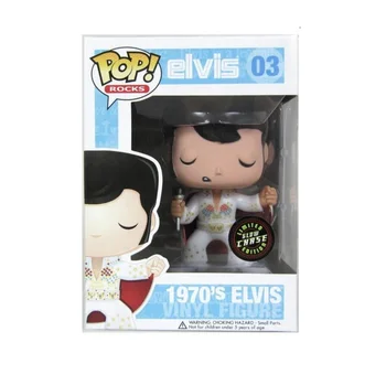 FUNKO POP 1950 Elvis 02# 1970 03# Presley lalka 10 cm kolekcjonerska model zabawki figurka prezent zabawki dla chłopców, dziewcząt Chlidren