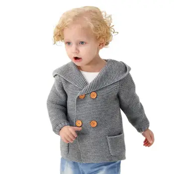Jesienne dla dzieci płaszcz dla noworodków w jednolitym kolorze kurtka z kapturem dla dziewczynki zimowa moda 5 kolorów kurtki dla dziewczynki 6 m-24 m z dzianiny płaszcz odzież wierzchnia 2020