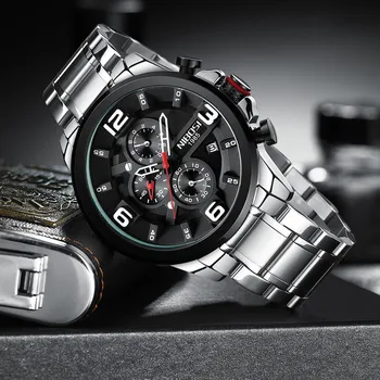 NIBOSI Big Dial Zegarki męskie zegarek luksusowej marki zegarków analogowych męskie wojskowe zegarki Reloj Hombre Whatch Męskie zegarek kwarcowy męskie zegarki sportowe