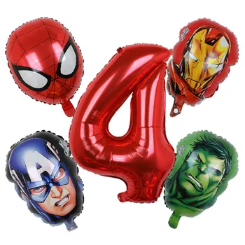 5szt Marvel Spiderman Captain America Birthday Balloons 32