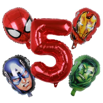 5szt Marvel Spiderman Captain America Birthday Balloons 32