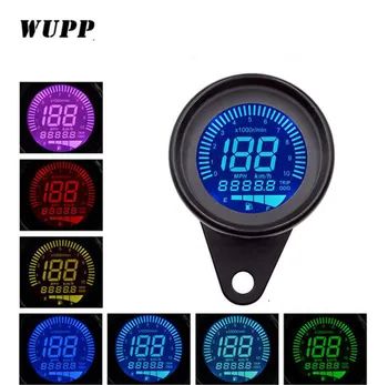 WUPP uniwersalny cyfrowy motocykl ekran LCD prędkościomierz licznik Techometer czujnik paliwa do cylindrów 1-4