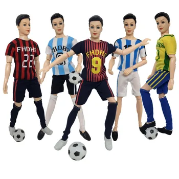 NK 5 kpl./Lot lalka Sport piłki nożnej w 2018 mistrzostwa świata, Odzież i Akcesoria dla lalki Barbie Boy Ken Doll