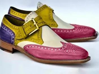 Męskie eleganckie buty nowa moda sztuczna skóra klamra pasek business Casual obuwie wysokiej jakości obuwie dla mężczyzn Zapatos De Hombre AG008