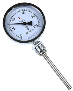 WSS-411 termometr bimetaliczny przemysłowy termometr kotłownia rura wysoka temperatura promieniowy pomiar temperatury Długość pręta 300 mm