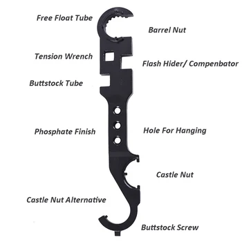 AR15 kombinowany klucz narzędzie zamek klucz udarowy pnia tyłek rurki narzędzie strzelbę akcesoria przedramieniu lufy narzędzie