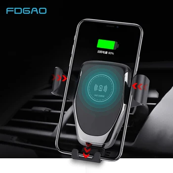 FDGAO 10 W Qi bezprzewodowa ładowarka samochodowa dla iPhone 11 Pro XS Max XR X 8 szybkie ładowanie mocowanie uchwyt samochodowy do telefonu Samsung S20 S10 S9 S8