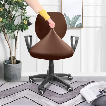 1 zestaw pokrowców dla biurowych, komputerowych, krzeseł poliester Split pokrowiec na siedzenia fotele do biura anty-kurz uniwersalny twarda