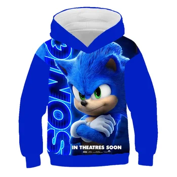 Super fajne bluzy Sonic The Hedgehog z Kapturem odzież Dziecięca Baby Boys odzież Teen Girls topy piękne prezenty na urodziny 4-14Y