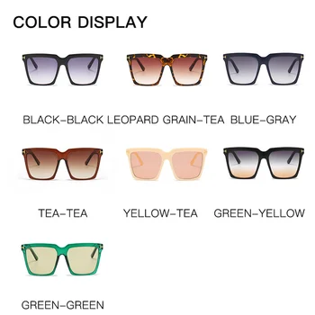2020 nowe oversize kwadratowe okulary dla kobiet luksusowe markowe markowe gradientu męskie okulary przeciwsłoneczne w stylu Vintage Thick Frame Eyewear UV400