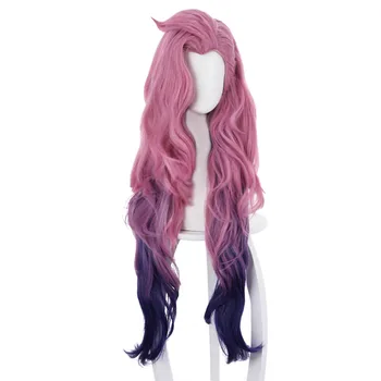 Gra LOL KDA Seraphine cosplay peruka 90 cm różowy odporne włosy syntetyczne peruki dla kobiet dziewczyn Halloween karnawał party
