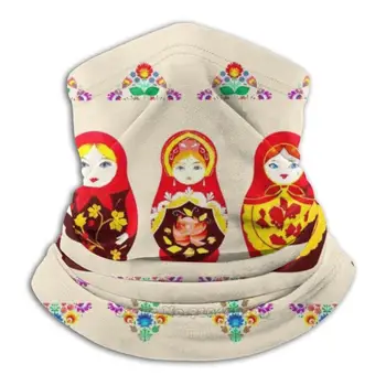 Rosyjski matryoshka lalki 3D bandana twarz szyja cieplej miękka polarowa Maska sportowy szalik rosyjska drewniana lalka wzór Matrioszka