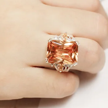 Luksusowe Retro Pierścienie Dla Kobiet Elegancki Lady Fioletowy Kryształ Pierścień Biżuteria Kobieta Szampana Palec Partia Biżuterii