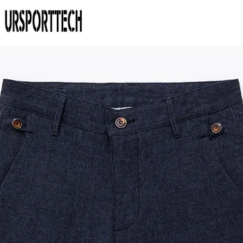 URSPORTTECH marka dla mężczyzn dorywczo spodnie Klasyczne, wysokiej jakości męskie bawełniane spodnie Spodnie cienkie Męskie spodnie służbowe bezpośrednie plus rozmiar 40