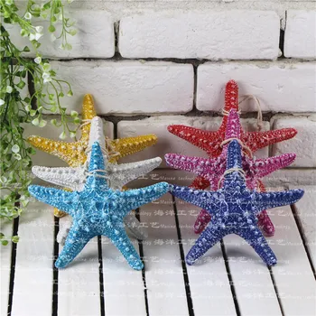 1szt kreatywne kolorowe Starfishe DIY kamień naturalny palec rozgwiazda ślub domowy bar ściany dekoracyjne, rękodzieło 13*13cm