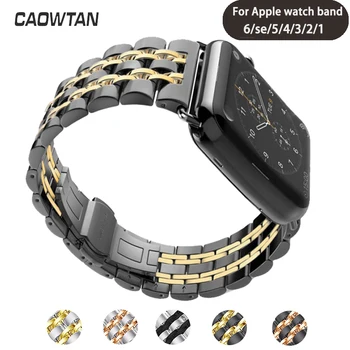 Pasek ze stali nierdzewnej dla Apple Watch Series 6 se 5 4 38 mm wymienne paski Smartwatch bransoletka dla mc 42 40 mm pasek na nadgarstek
