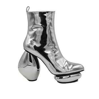Botki na platformie dla kobiet wysokie obcasy moda boczny zamek błyskawiczny krótkie buty jesień 2020 mikrofibry super wysoki obcas buty Damskie