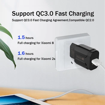 18W Quick Charge 3.0 Fast charger USB portable Charging Mobile Phone Charger For Samsung Xiaomi QC 3.0 4.0 EU Plug