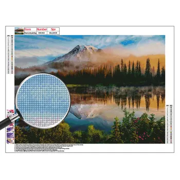 2020 MEIAN Mountain 5D diamentowa mozaika wzór pełny okrągły krajobrazu rhinestone Diament haft Przyroda Krajobraz