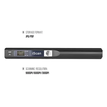 Mini Przenośny skaner 900DPI wyświetlacz LCD JPG/PDF format obrazu dokumentu Iscan ręczny skaner z 32G Micro SD/TF flash kartą