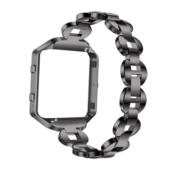 Dla Fitbit Blaze, wymiana metalowej bransoletki regulowany rhinestone dla Fitbit Blaze paski srebro różowe złoto czarny