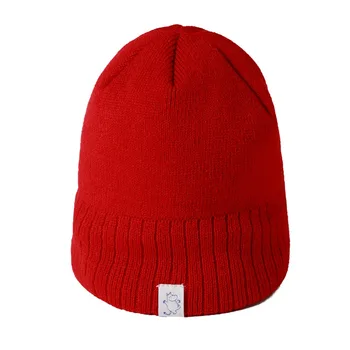 Muminki kapelusz zimowe dziecięce czapeczki jednolity czerwony boże Narodzenie zima chłopcy kapelusz ciepły i miękki poliester dziewczynki zimowe czapki
