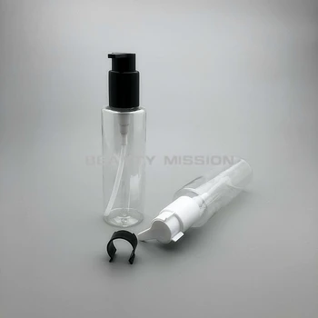 Zadaniem urody 36pcs 150ml przezroczysty plastik szampon/żel pod prysznic butelka, 150CC pusta butelka domowego z białym/czarnym pompą płynu