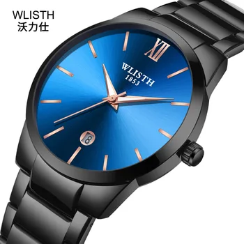 Gorące luksusowe mężczyzna zegarka pełni stalowe zegarki mody zegarek Kwarcowy zegarek wodoodporny data męskie zegarki Relogio Masculino Erkek Kol Saati