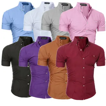 Modne męskie koszulki z krótkim rękawem casual formalna Biznesowa Slim Fit koszula top S M L XL 2XL 3XL
