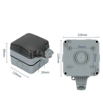 IP66 всепогодная wodoodporna zewnętrzna naścienna gniazdo standardu UE 16A z podwójną ładowarką USB wyjściem 2.4 A