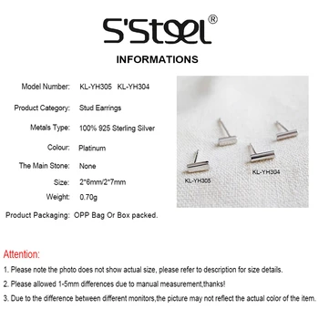 S ' Steel Small Sutd kolczyki 925 srebro kolczyki dla kobiet elegancki колошение Pendientes Plata De Ley 925 Mujer Fine Jewelry