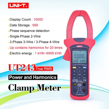 UNIT UT243 Digital clamp meter Ture RMS power and harmonic meter miernik amperomierz 50 Hz~60 Hz