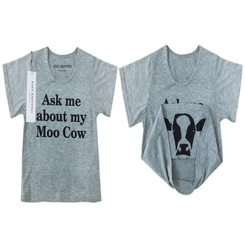 Zapytaj Mnie O Mojej Koszulce Moo Cow T Shirt Funny Animal Flip Shirt Baby Kids Boys Cool Tee