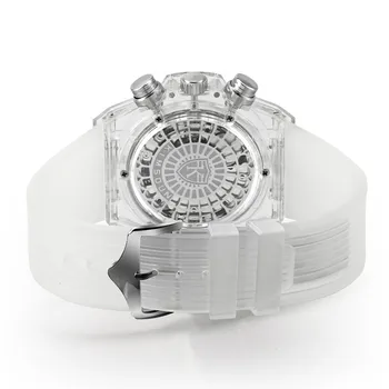KIMSDUN moda męska tendencja luksusowe Sportowe zegarek kwarcowy chronograf przezroczyste zegarki wojskowe klasyczne silikonowe Relogio Masculino
