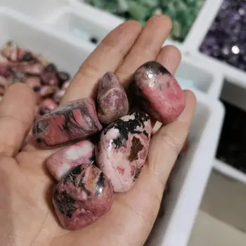 Naturalny Родонит kamień różowy czarny klejnot Kryształ upadł uzdrowienie chakra