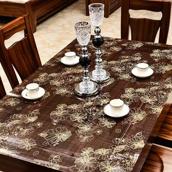 Mgliste obrus PVC wodoodporny oraz odporny na oleje prostokąt stolik mata ochronna na biurko podkładka stół pokrywa do kuchni