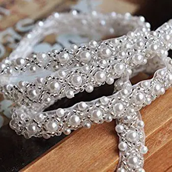 Moda handmade 2 stoczni perła zroszony wykończenia ślub ślubny perły aplikacja dla DIY skrzydła