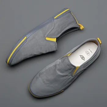 Okrągły nosek męska płótnie buty nowy styl oddychająca podstawowy Slip-on męskie casual buty do biegania pedału leniwe letnie mokasyny dla Mens789