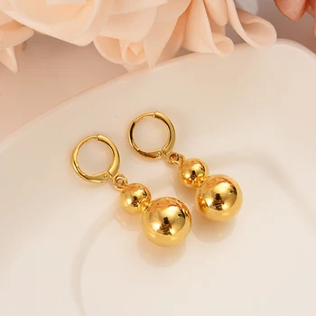 Bangrui złoty kolor koraliki biżuteria zestawy okrągły wisiorek w/łańcuch naszyjnik/piłka kolczyki dla kobiet wesele poprawiny biżuteria prezent