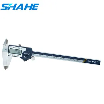 Cyfrowa suwmiarka shahe 0-200 mm ze stali nierdzewnej, miernik do wewnętrznych, zewnętrznych, głębokości i fasad pomiarów нониусный suwmiarka